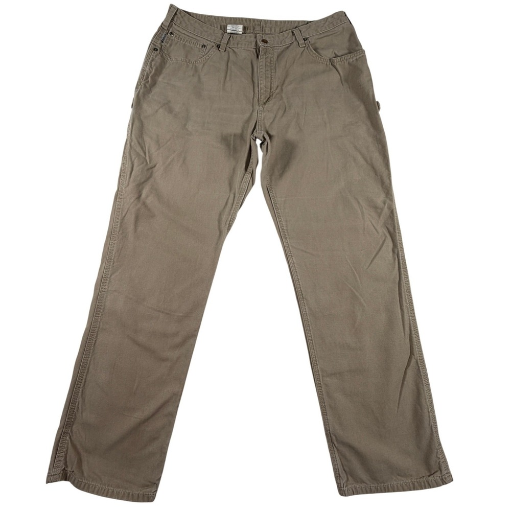 Carhartt Womens WB159 GKH Khaki Canvas Carpenter Work Pants Tan Size 18 x 32